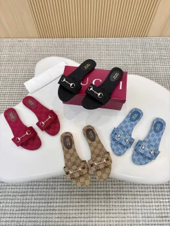 GUCCI Slides GG Canvas Black-Red-Brown-Blue EU35-42 A30202609111879