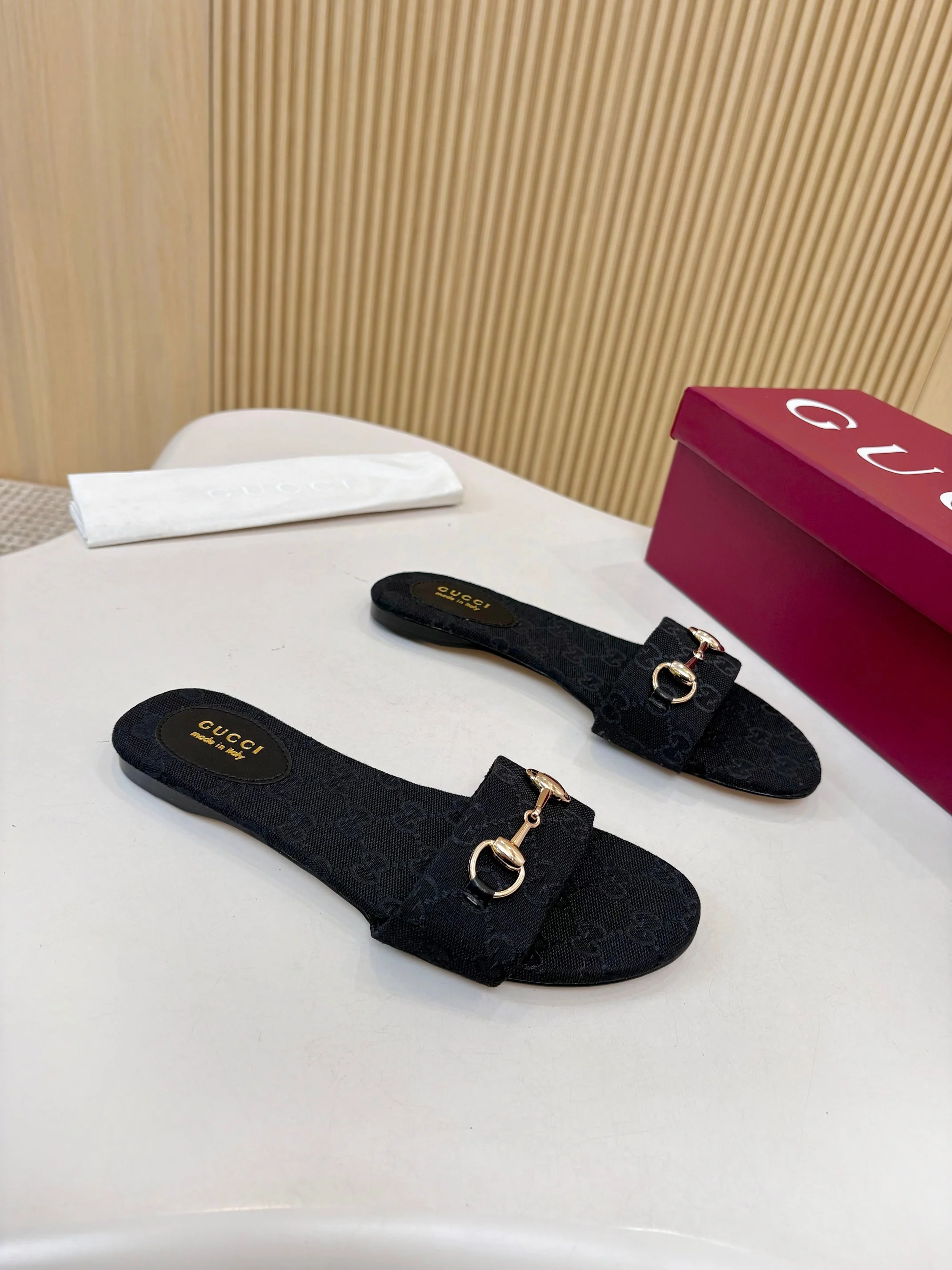 GUCCI Slides GG Canvas Black-Red-Brown-Blue EU35-42 A30202609111879 - Image 2