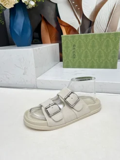 GUCCI Slides Lamb Leather Beige-Silver EU35-46 A80202609111214