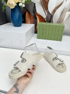 Alternative view of GUCCI Slides Lamb Leather Beige-Silver EU35-46 A80202609111214