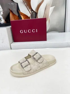 GUCCI Slides Lamb Leather Beige-Silver EU35-46 A80202609111218