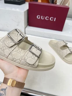 Alternative view of GUCCI Slides Lamb Leather Beige-Silver EU35-46 A80202609111218
