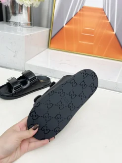 Alternative view of GUCCI Slides Lamb Leather Black-Silver EU35-46 B10202609111216