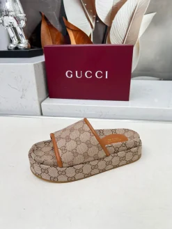 GUCCI Slides Lamb Leather Brown-Beige EU35-46 A70202609111219