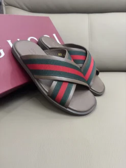 GUCCI Slides Leather Brown-Red-Green EU40-47 A80202609111815