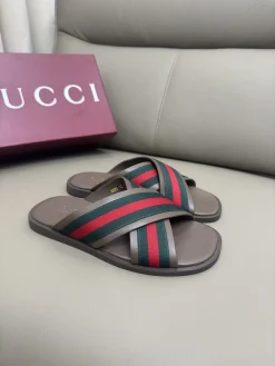 Alternative view of GUCCI Slides Leather Brown-Red-Green EU40-47 A80202609111815