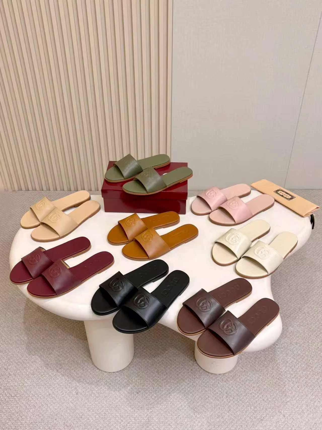 GUCCI Slides Leather Sole Brown EU35-43 A50202609111138 - Image 9