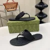 GUCCI Slides Leather Webbing Black-Silver EU35-45 B046202609110060