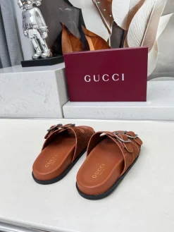 Alternative view of GUCCI Slides Sheepskin Brown-Silver EU35-46 A80202609111217