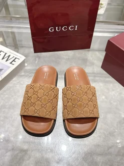Alternative view of GUCCI Slides Suede Calfskin Rubber Brown-Black EU36-47 A70202609111831