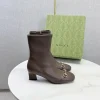 GUCCI Slippers Patent Leather Brown-Gold EU35-39 C90202609110607