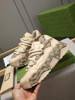 Alternative view of GUCCI Sneakers Leather Beige-Brown EU39-44 B90202609110723