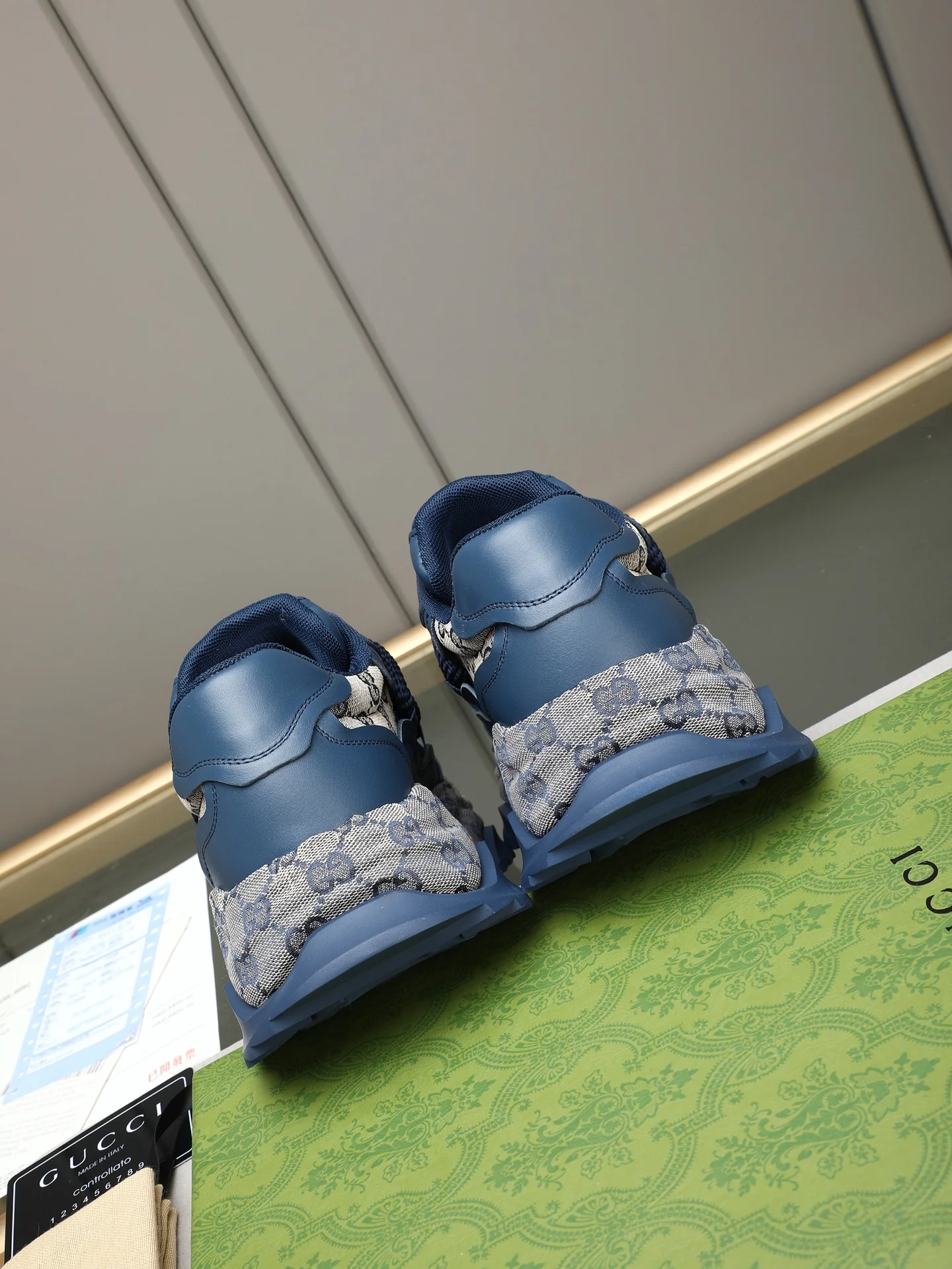 GUCCI Sneakers Leather Blue-Gray EU39-44 B90202609110721 - Image 5