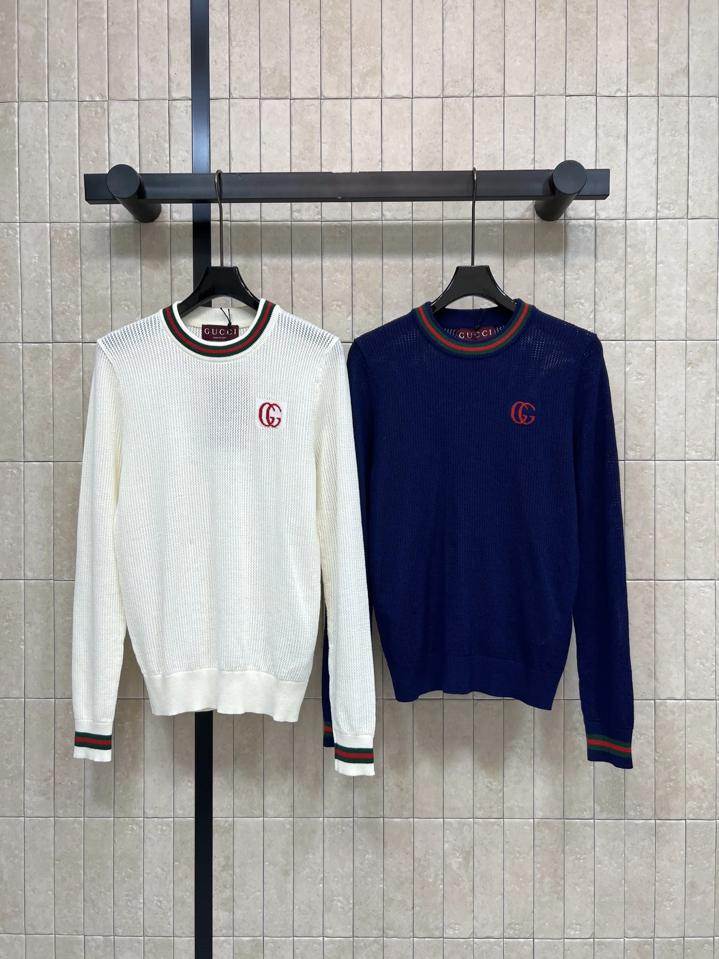 GUCCI Sweaters White-Navy S-L A95202609061618