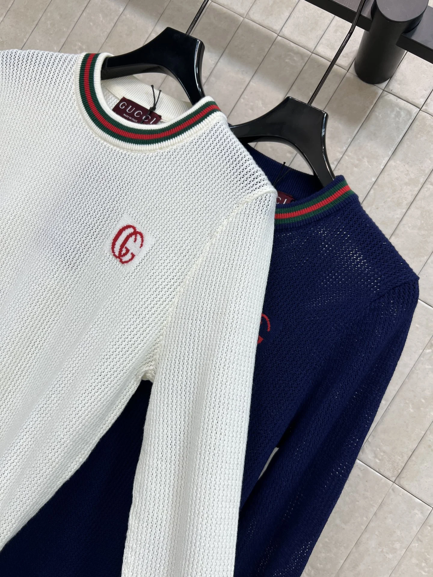 GUCCI Sweaters White-Navy S-L A95202609061618 - Image 4