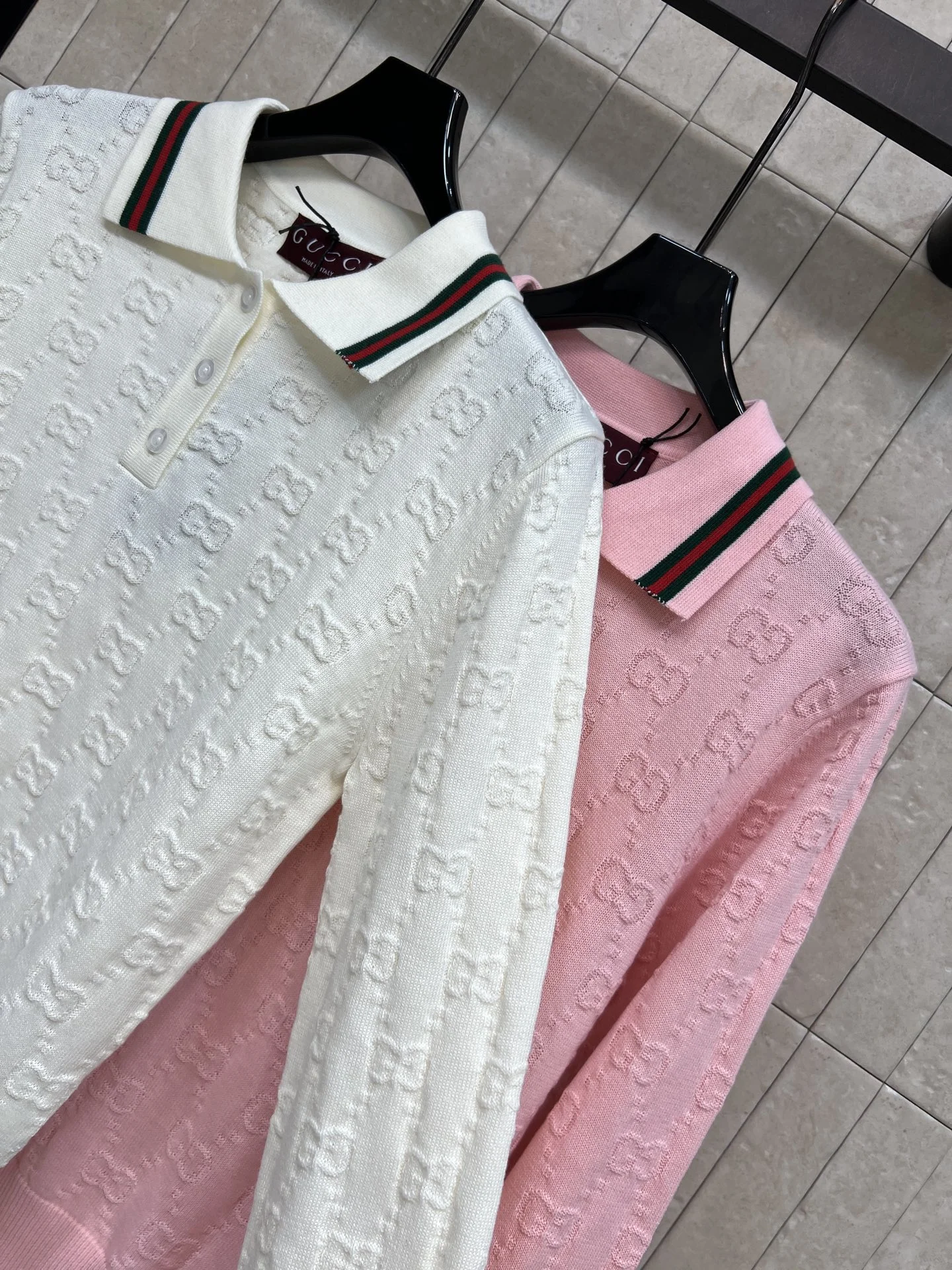GUCCI Sweaters Wool White-Pink S-L B05202609061619 - Image 4