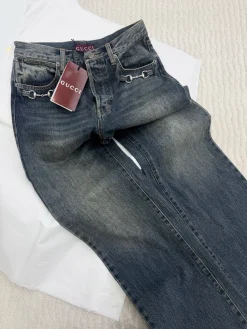 Alternative view of GUCCI Trousers Blue-Gray S-L C85202609063633