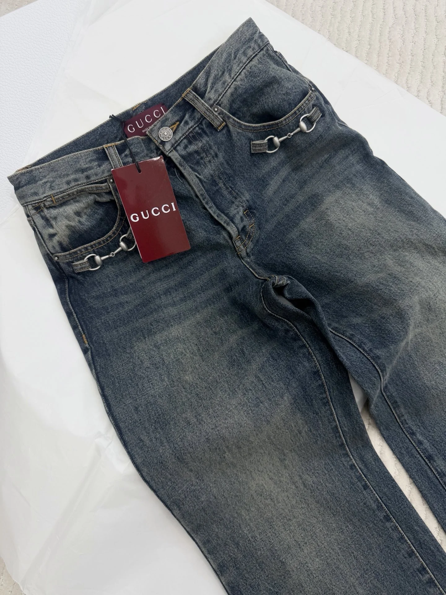 GUCCI Trousers Blue-Gray S-L C85202609063633 - Image 3