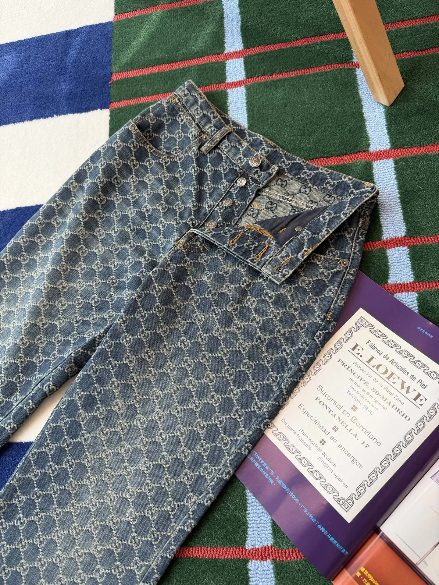 GUCCI Trousers Denim Blue-Beige S-L C85202609060676 - Image 3