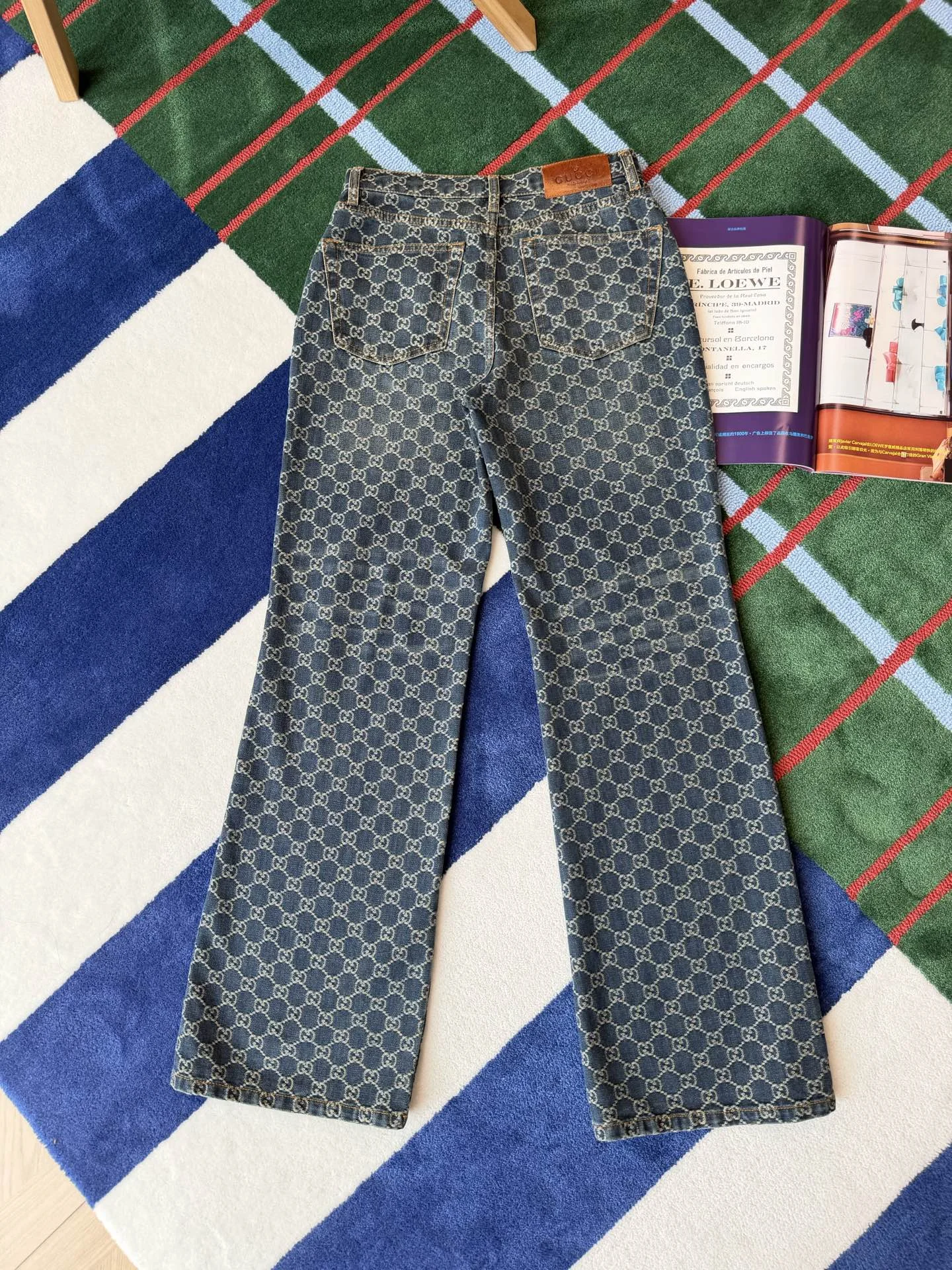 GUCCI Trousers Denim Blue-Beige S-L C85202609060676 - Image 6