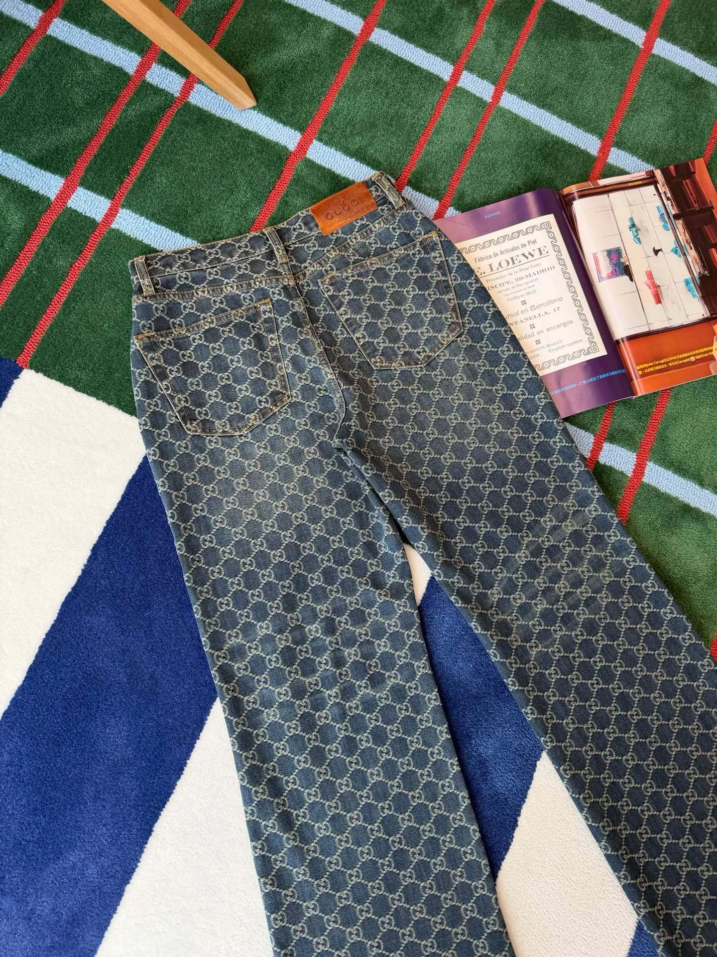 GUCCI Trousers Denim Blue-Beige S-L C85202609060676 - Image 8