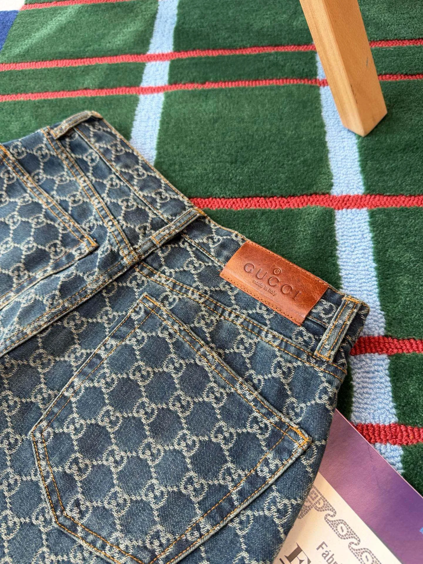 GUCCI Trousers Denim Blue-Beige S-L C85202609060676 - Image 9