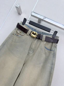 Alternative view of GUCCI Trousers Light Blue-Gold S-L B00202609061934
