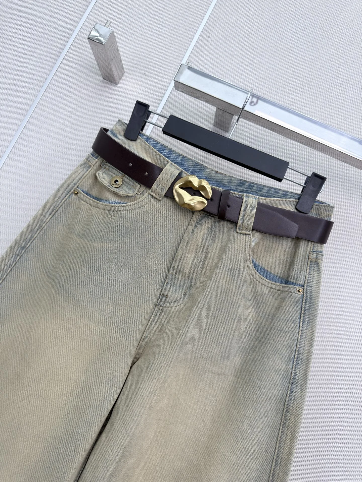 GUCCI Trousers Light Blue-Gold S-L B00202609061934 - Image 2
