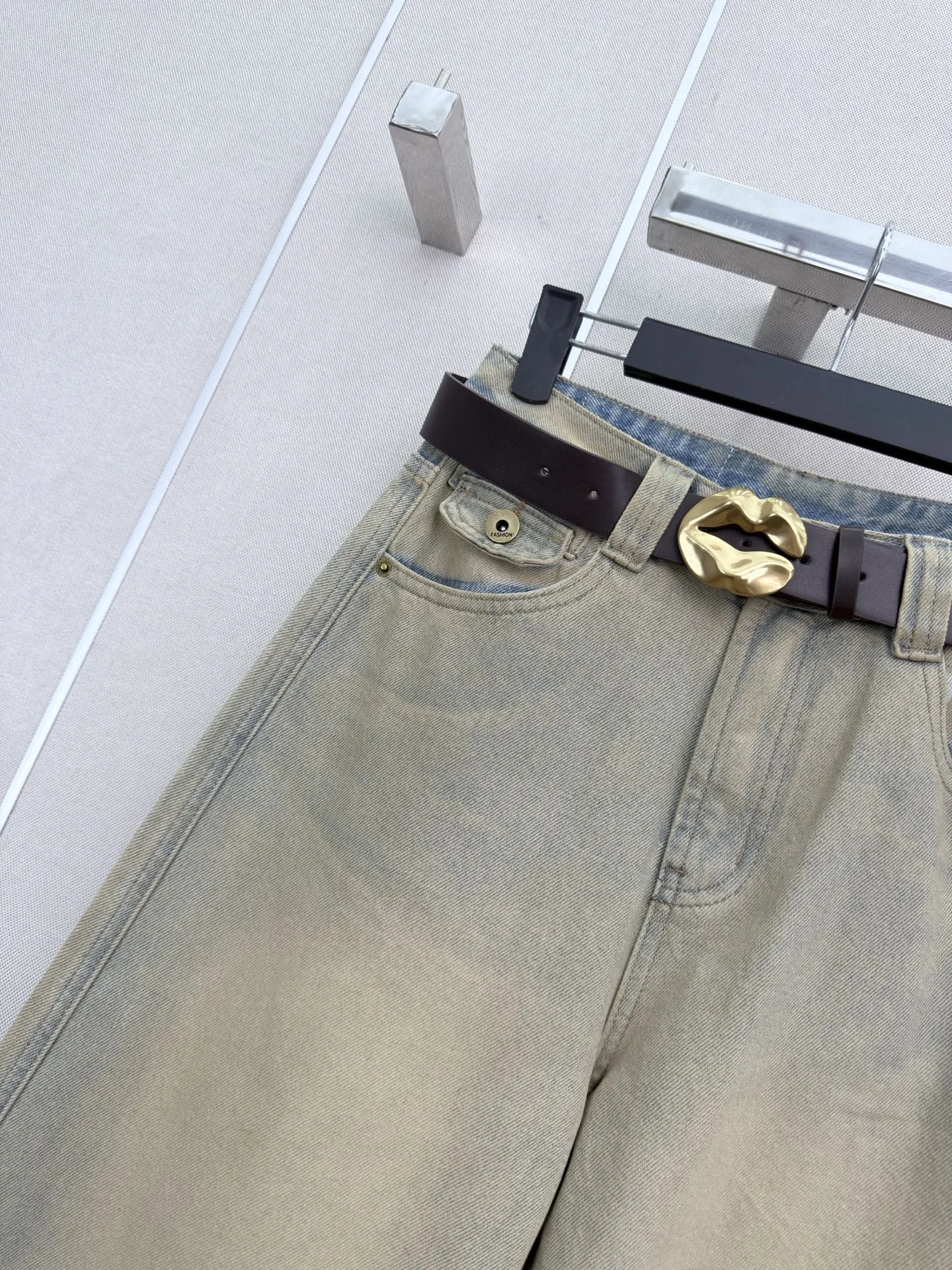 GUCCI Trousers Light Blue-Gold S-L B00202609061934 - Image 3
