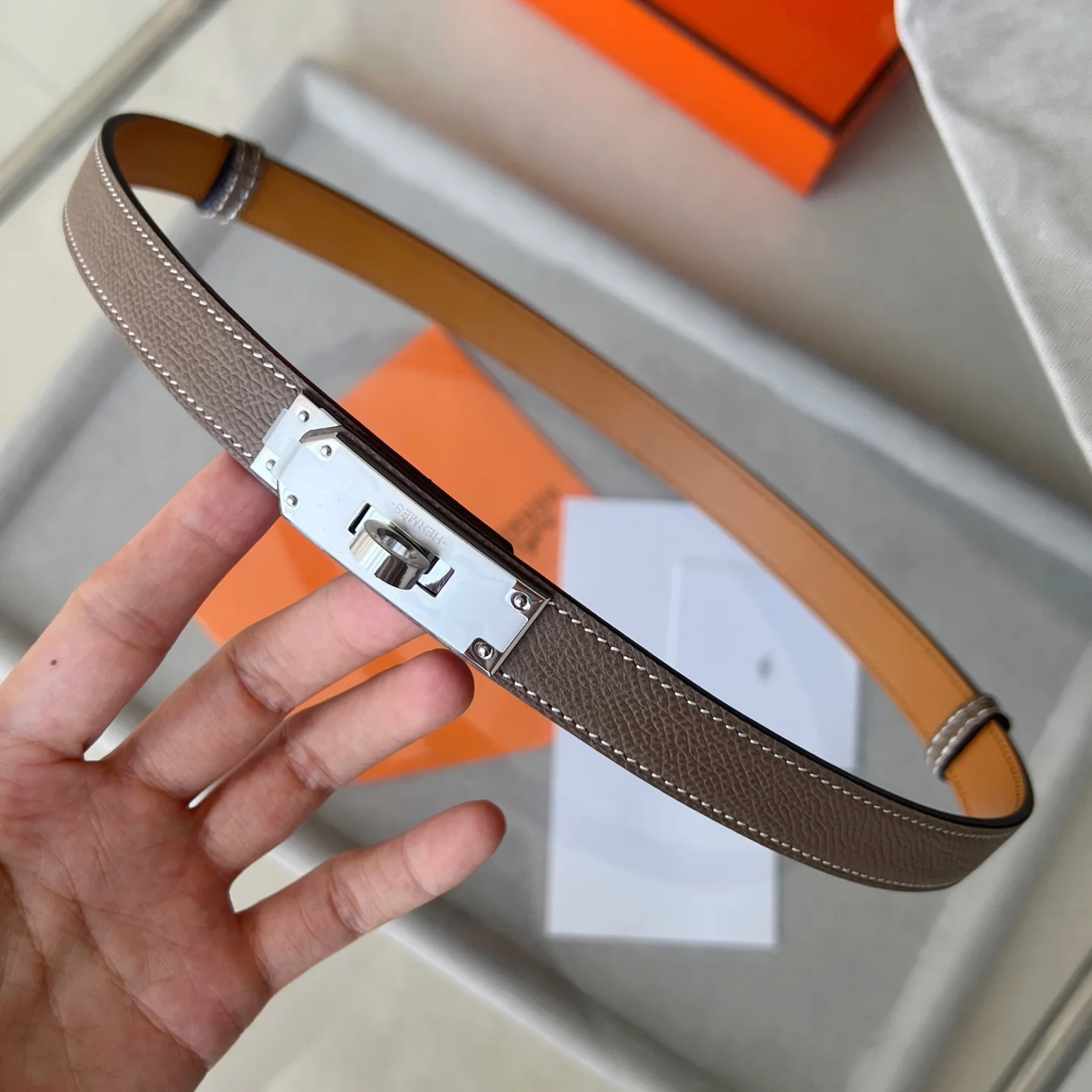 HERMES Belts Brown-Silver A60202609070245 - Image 2