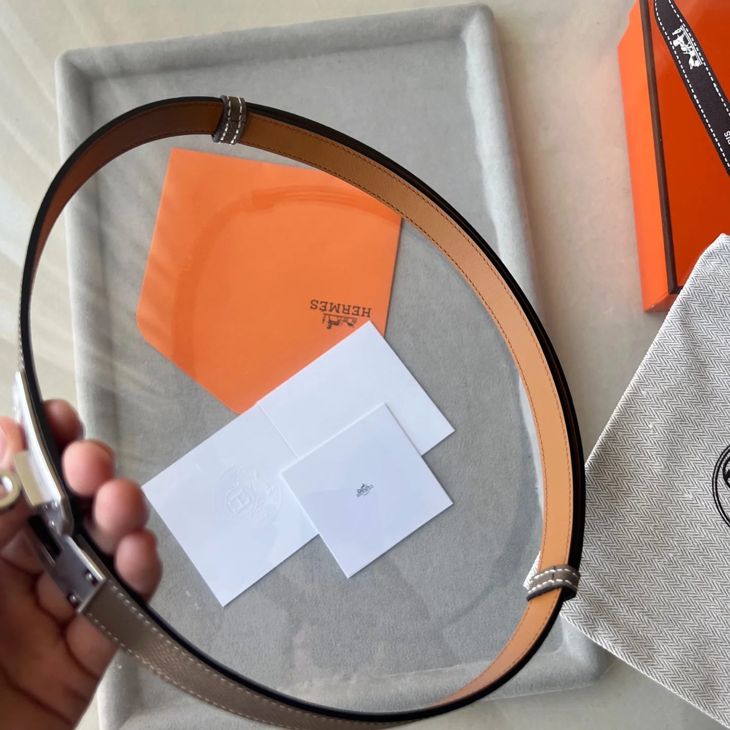 HERMES Belts Brown-Silver A60202609070245 - Image 5