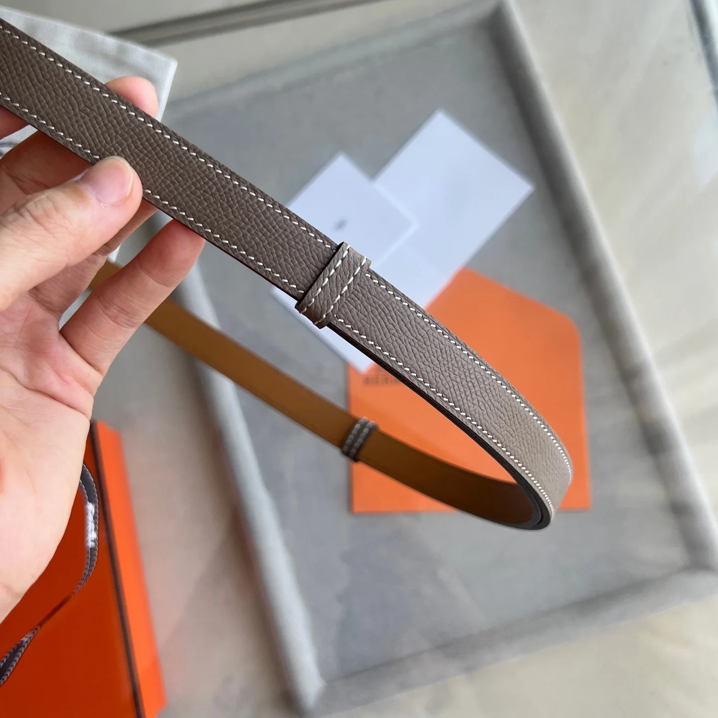 HERMES Belts Brown-Silver A60202609070245 - Image 8