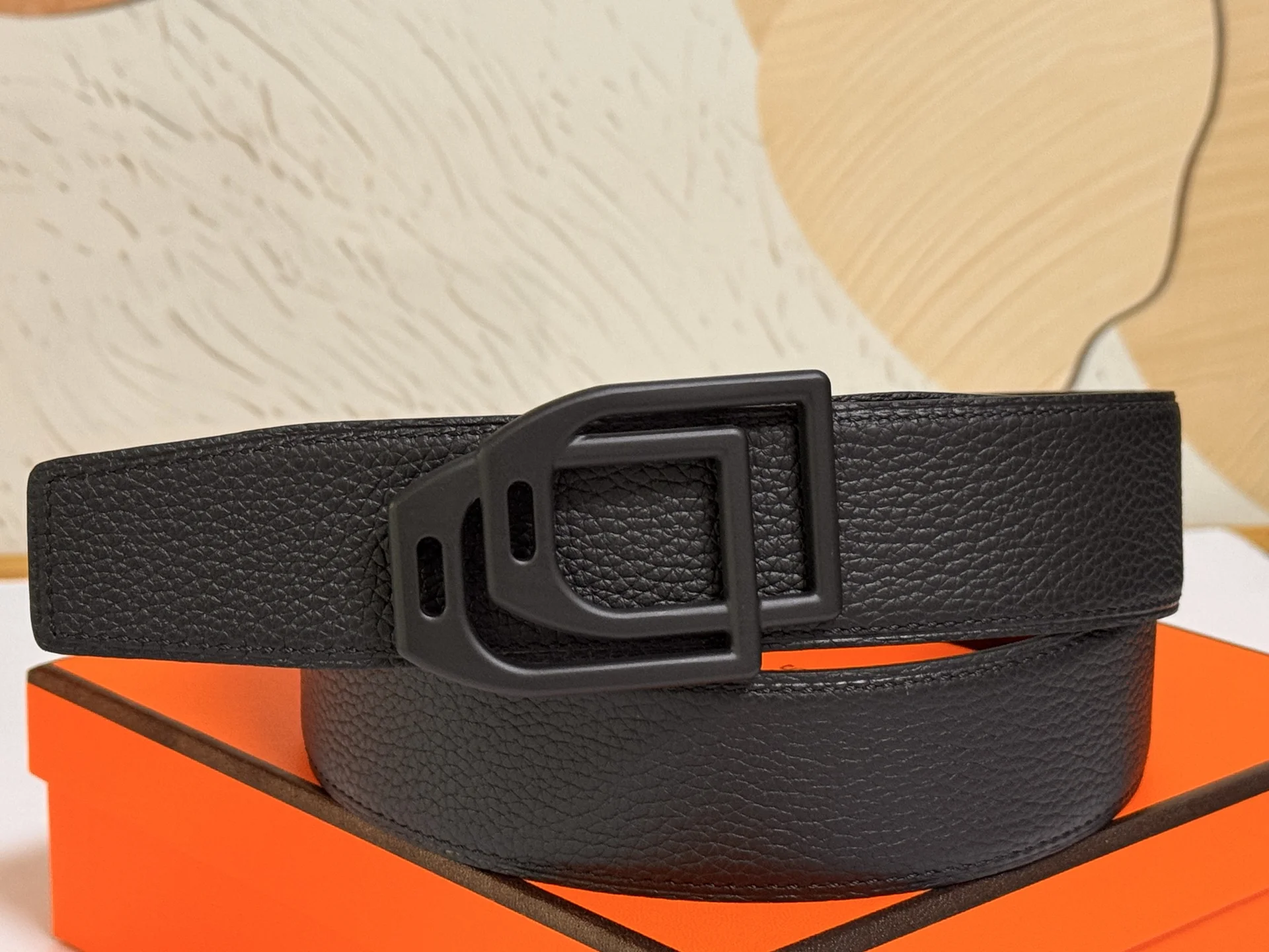 HERMES Belts Togo Leather Black A70202609070442