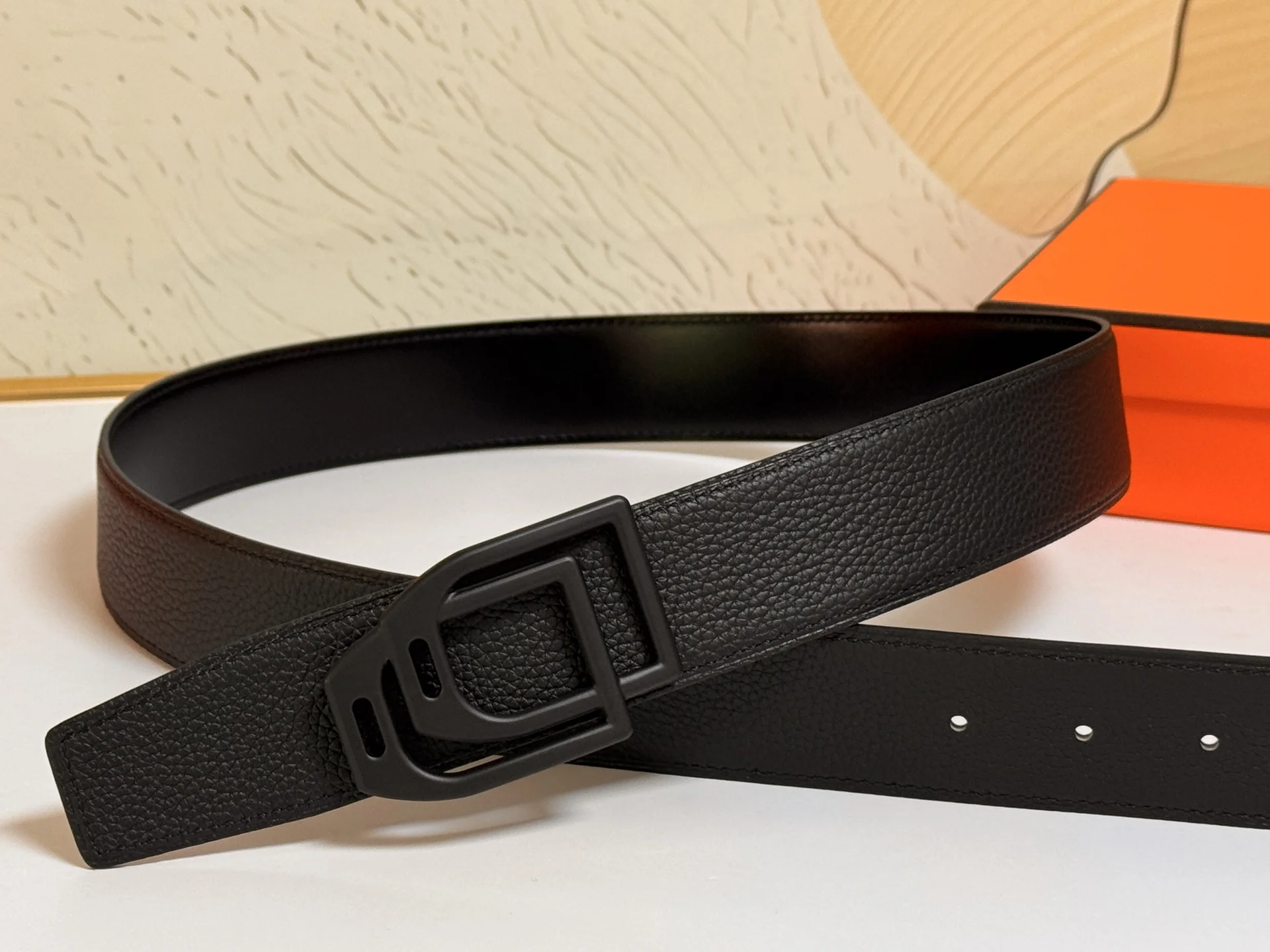 HERMES Belts Togo Leather Black A70202609070442 - Image 2