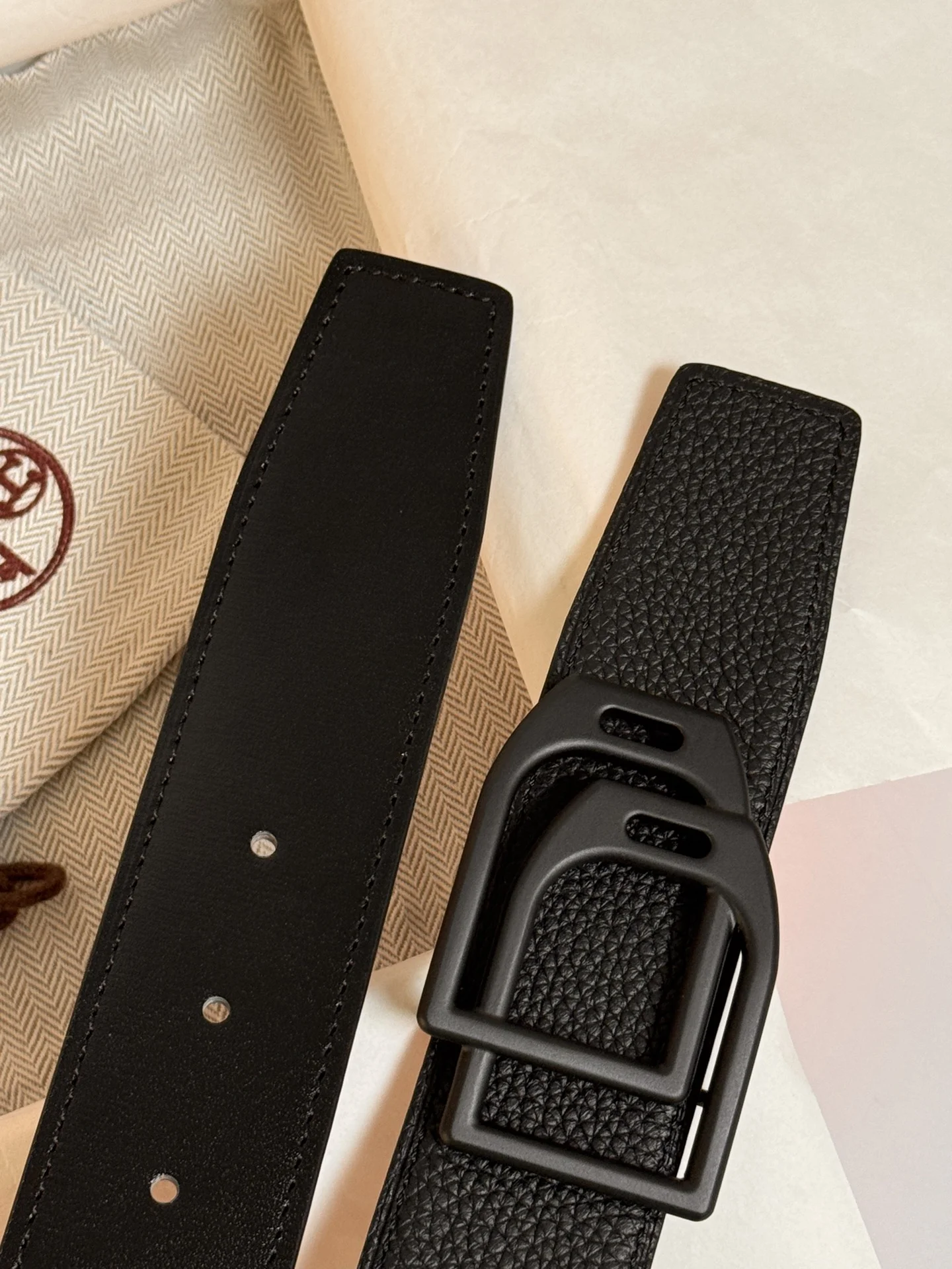 HERMES Belts Togo Leather Black A70202609070442 - Image 4