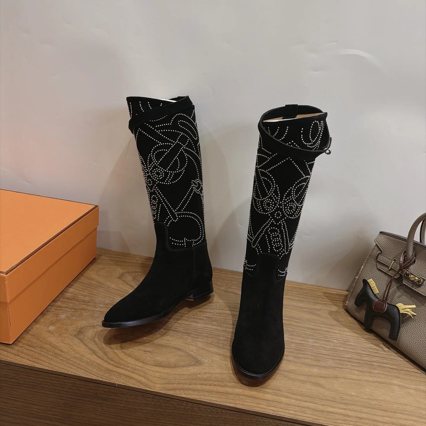 HERMES Boots Calfskin Leather Black-Silver EU35-42 A010202609111467 - Image 3