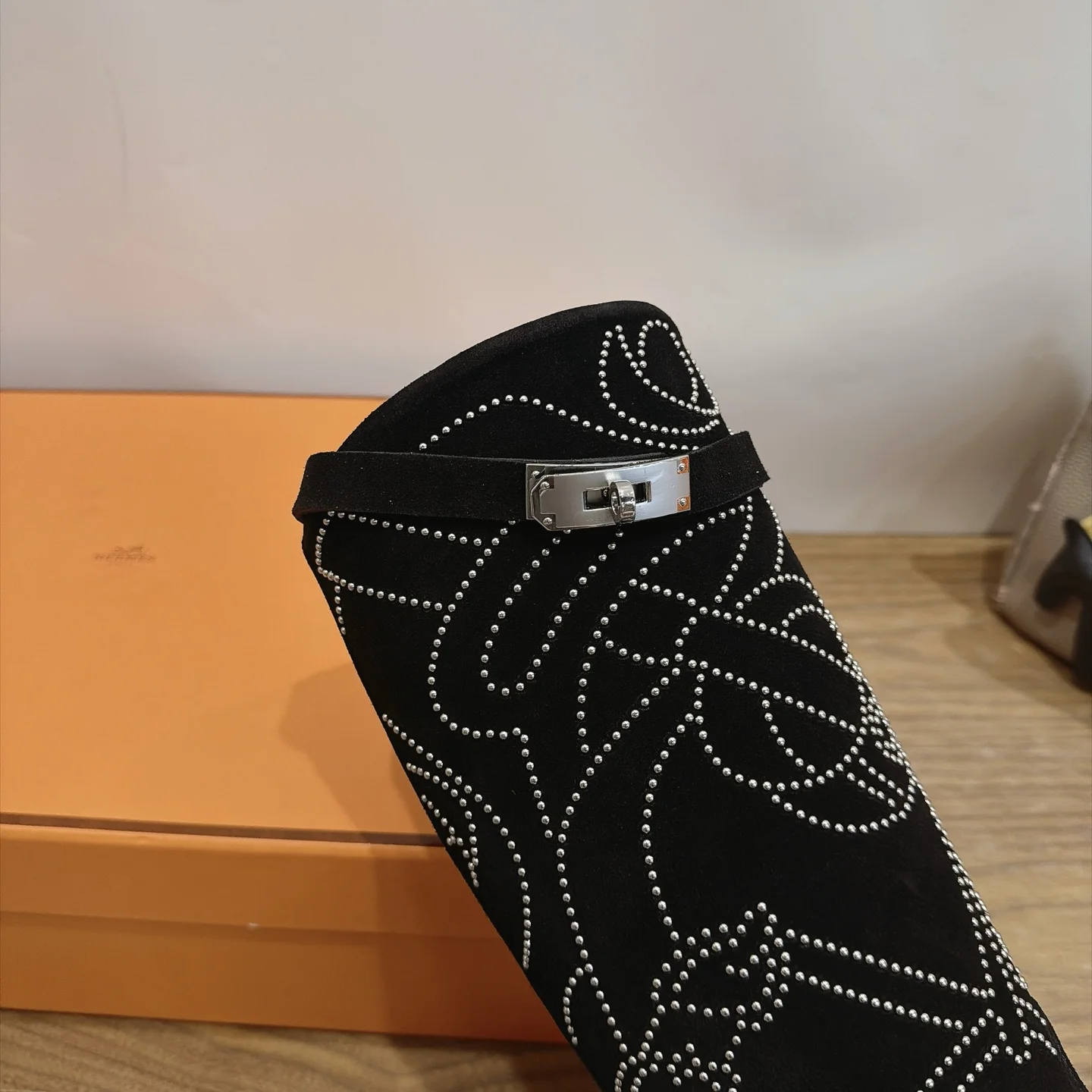 HERMES Boots Calfskin Leather Black-Silver EU35-42 A010202609111467 - Image 7