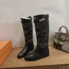 HERMES Boots Calfskin Leather Black-White EU35-42 A010202609111471