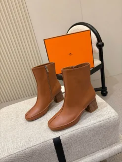 HERMES Boots Leather Brown EU35-41 C50202609110558