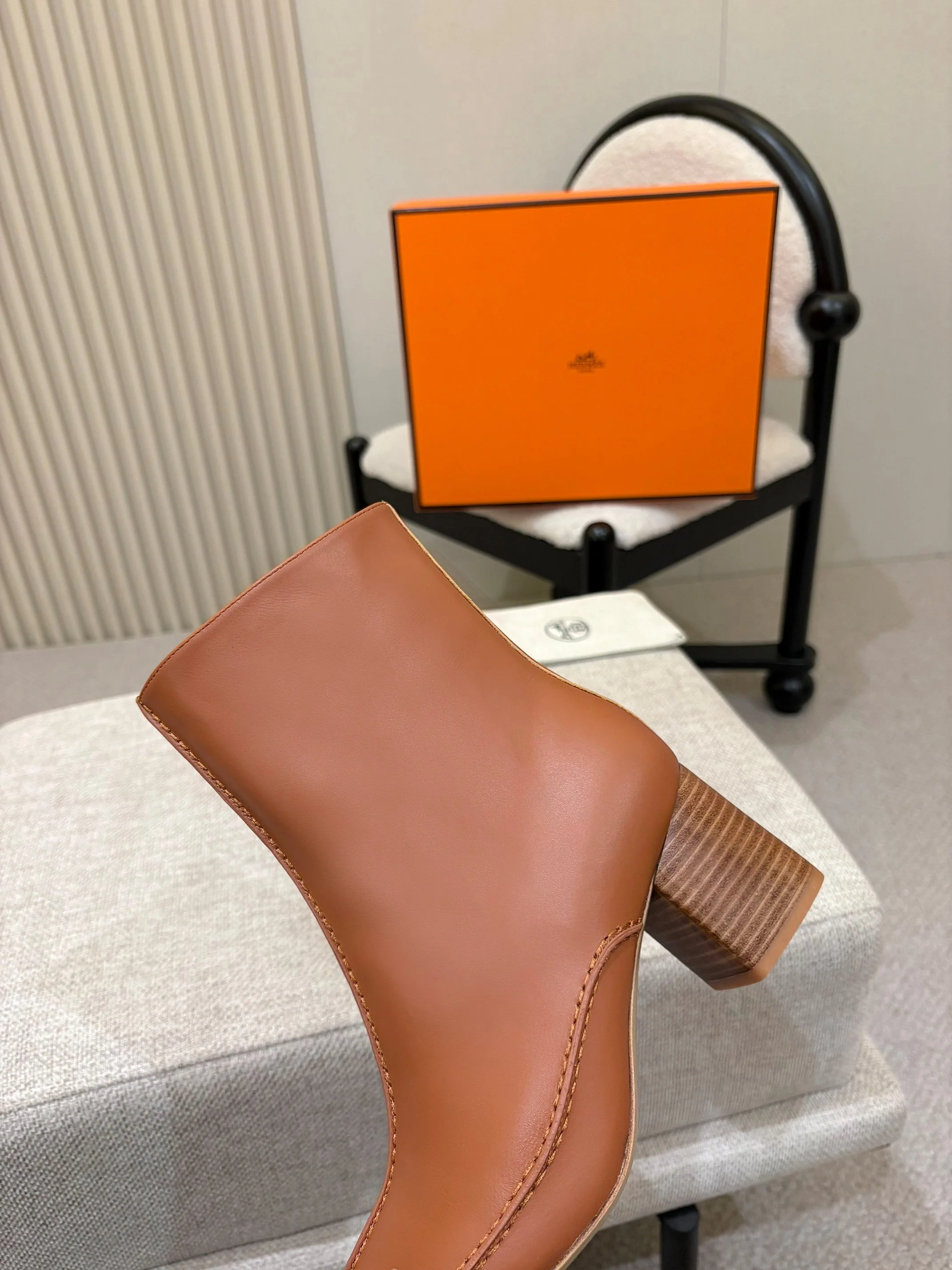 HERMES Boots Leather Brown EU35-41 C50202609110558 - Image 11