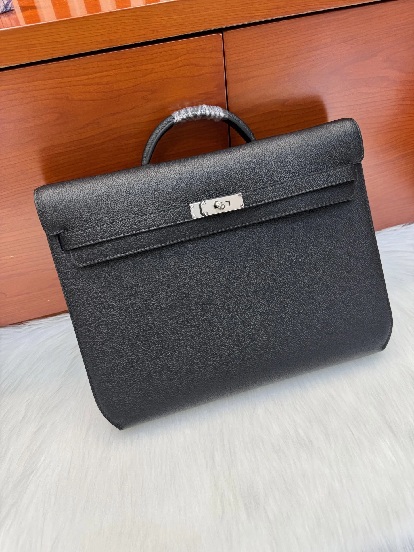 HERMES Briefcases Bags Black-Silver 36X29X5CM A850202609090217