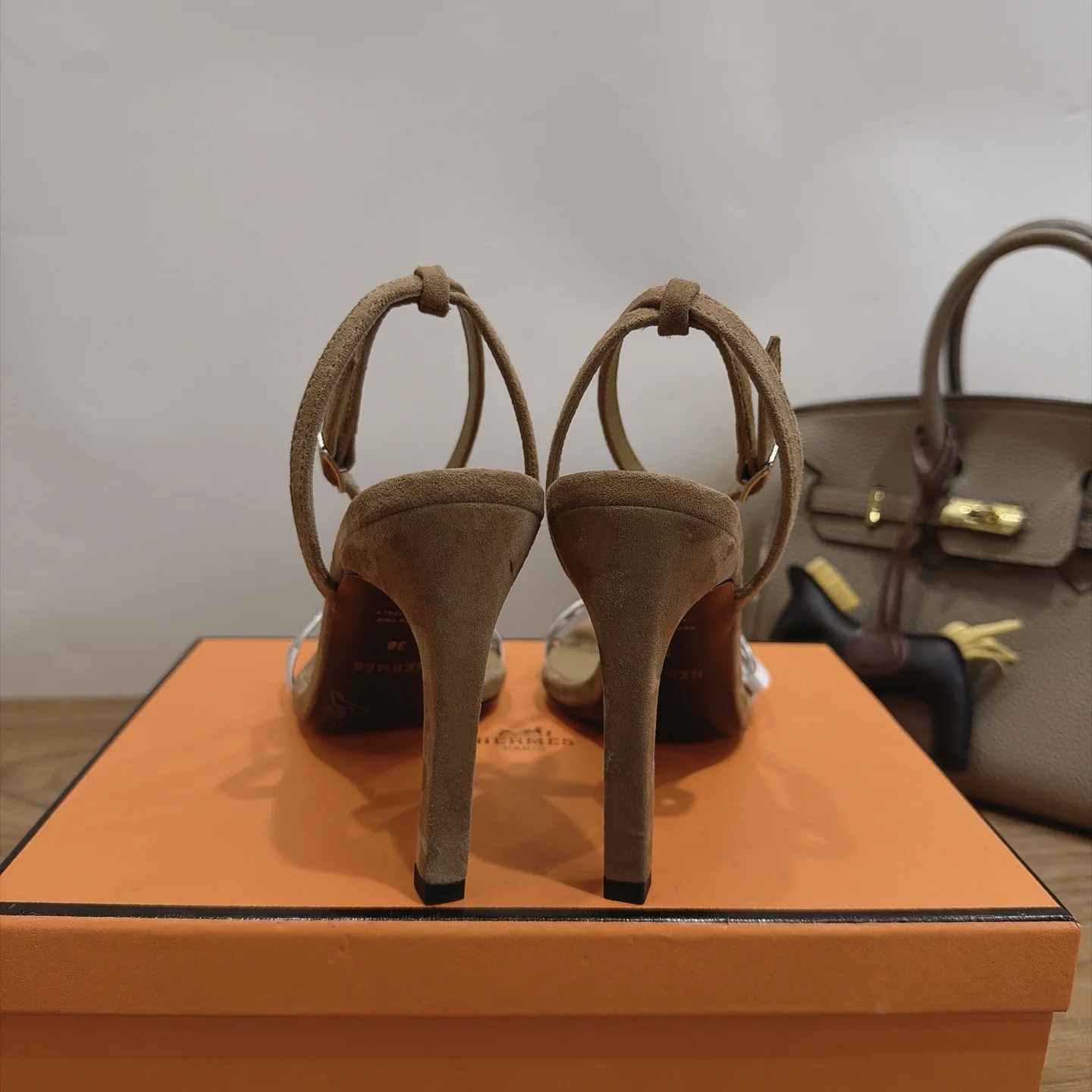 HERMES Heels Brown-Silver C40202609111450 - Image 8