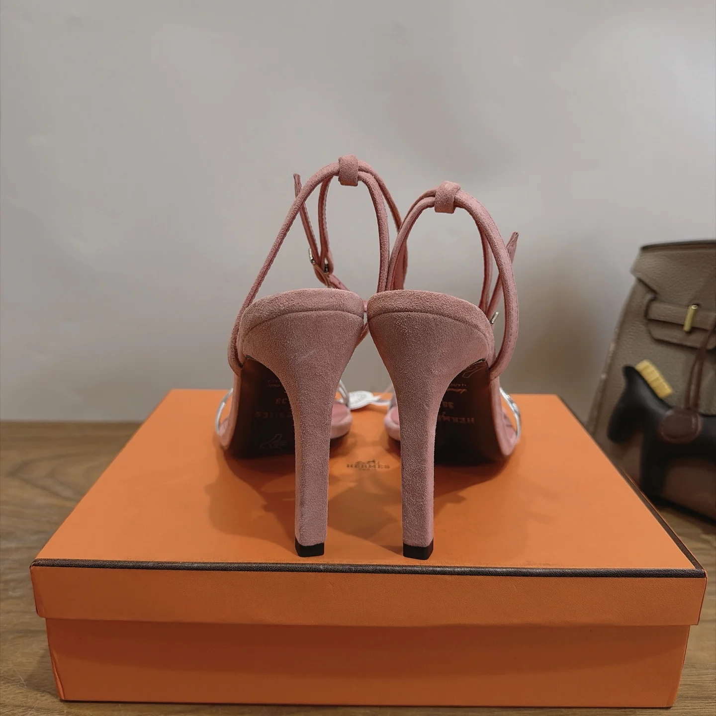 HERMES Heels Calf Leather Pink-Silver EU35-42 C40202609111464 - Image 8