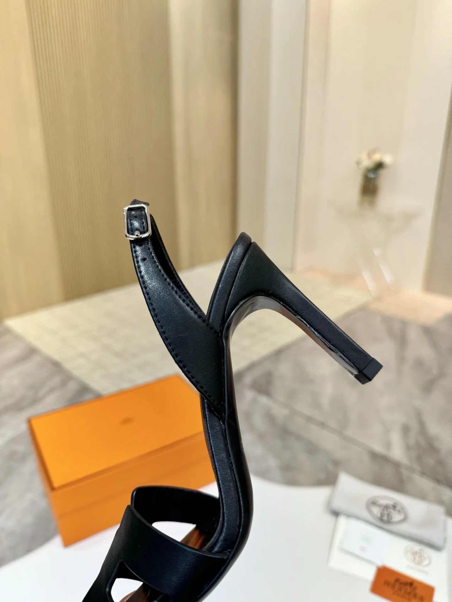 HERMES Heels Leather Black EU34-43 B90202609111498 - Image 3