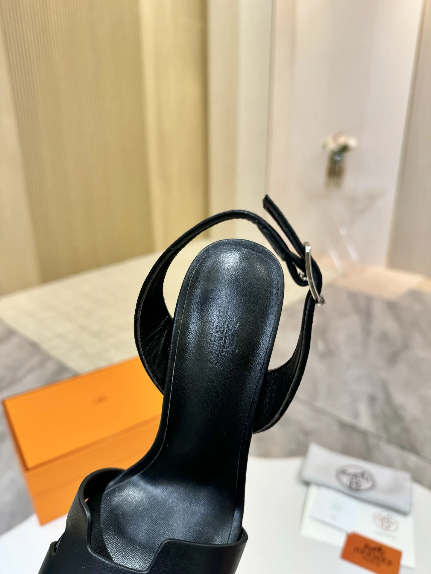 HERMES Heels Leather Black EU34-43 B90202609111498 - Image 4