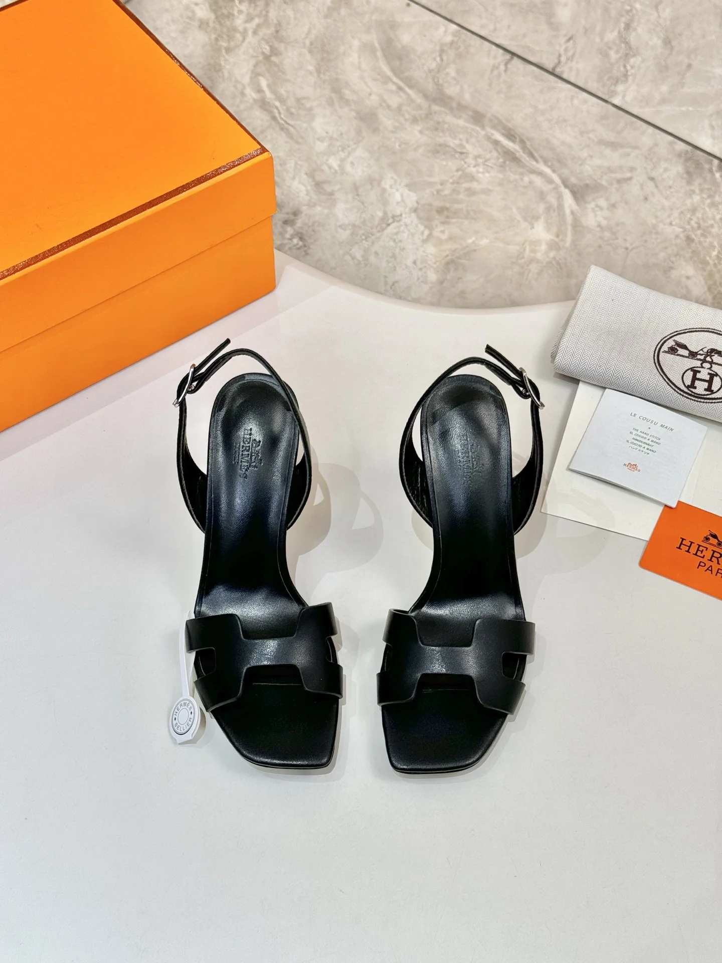 HERMES Heels Leather Black EU34-43 B90202609111498 - Image 6
