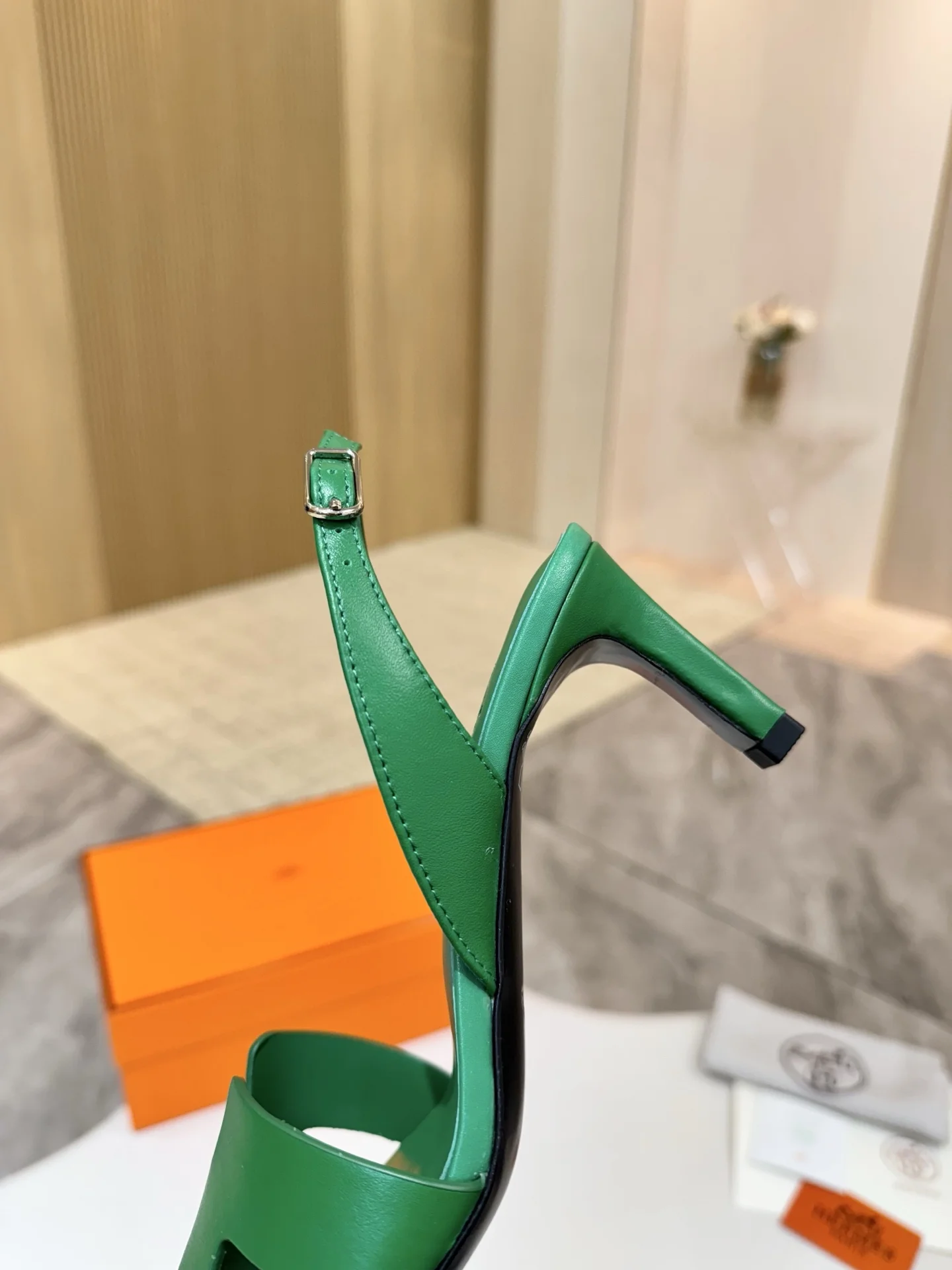 HERMES Heels Leather Green EU34-43 B90202609111484 - Image 3