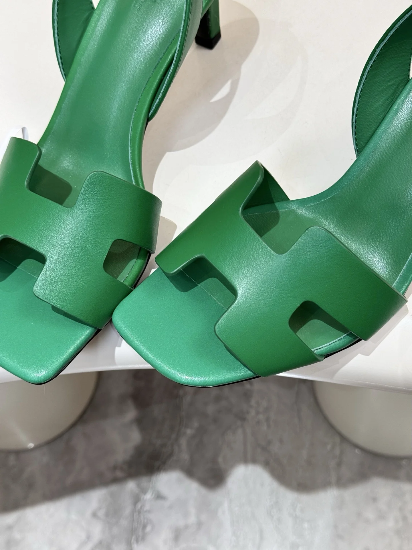HERMES Heels Leather Green EU34-43 B90202609111484 - Image 8