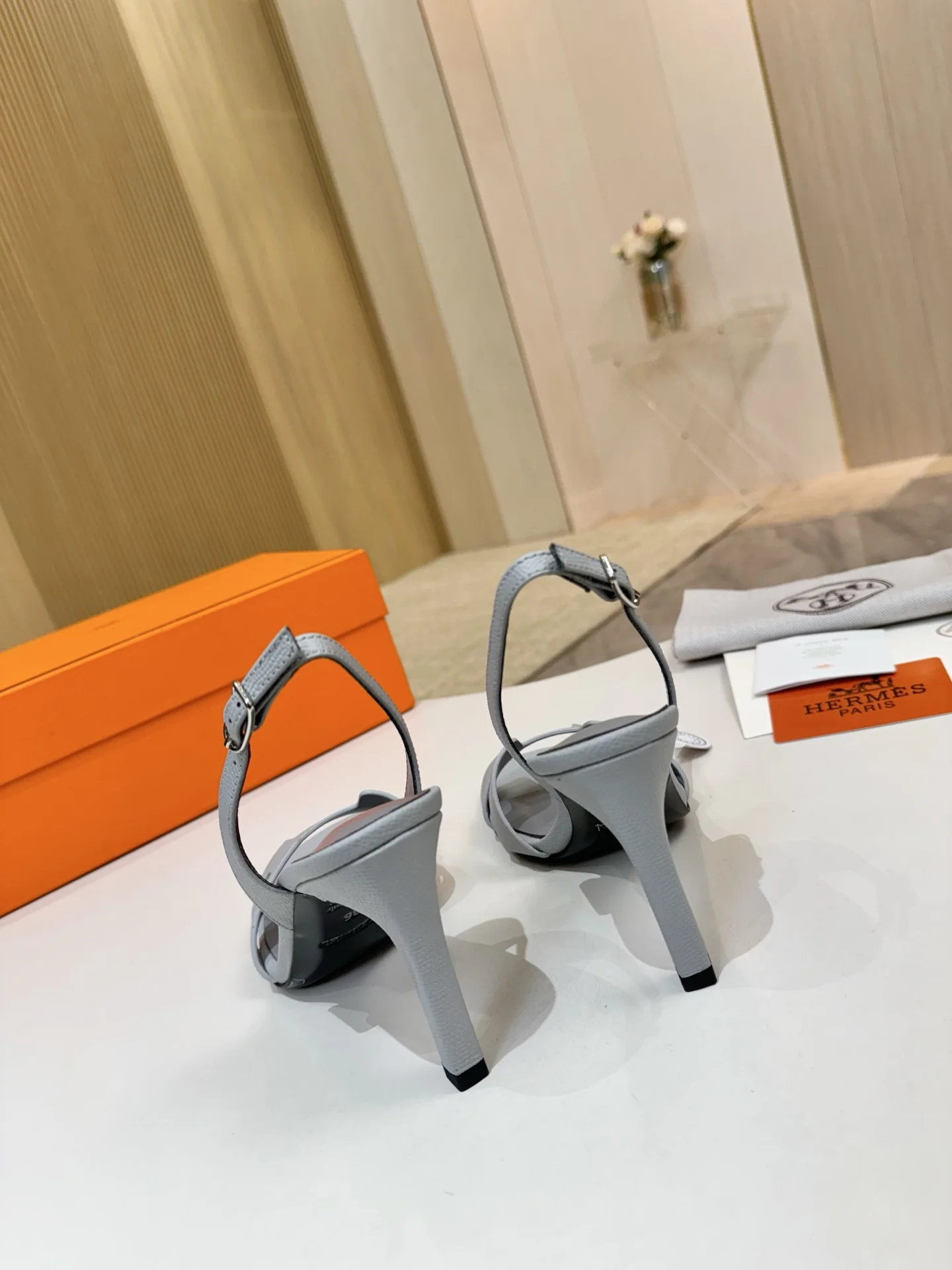 HERMES Heels Leather Grey EU34-43 B90202609111488 - Image 4