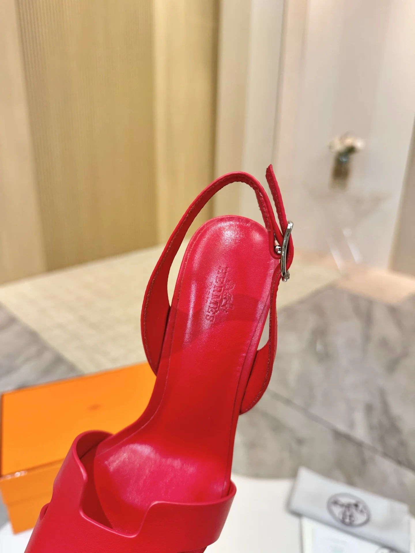 HERMES Heels Leather Red EU34-43 B90202609111485 - Image 3
